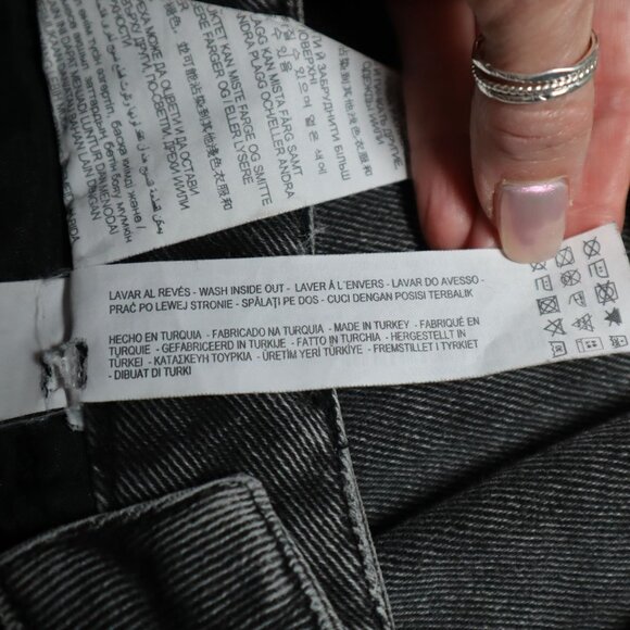 Zara Basic Denim Mini Skirt Womens S Black Trendy Moto Alt Grunge Streetwear Y2K - Picture 7 of 8